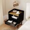 Costway Nightstand Bedside End Table with Drawer & Open Shelf for Living Room Bedroom